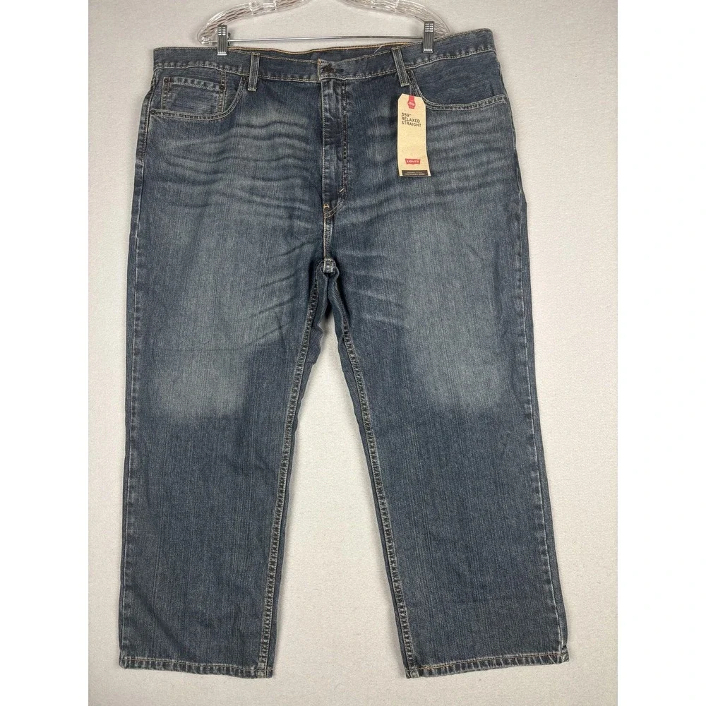 Levis 559 Jeans Mens 46x28 Medium Blue Relaxed Straight Denim Big & Tall NWT